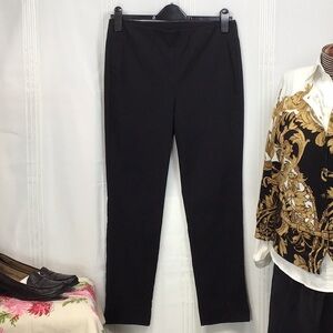 Chico's Black Stretch Tummy Control Split Hem Tailored Fit Pull On Pants Sz 4